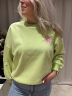 Florine - Oversized sweater Amour - limegroen