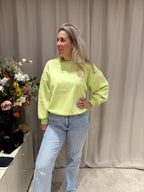 Florine - Oversized sweater Amour - limegroen