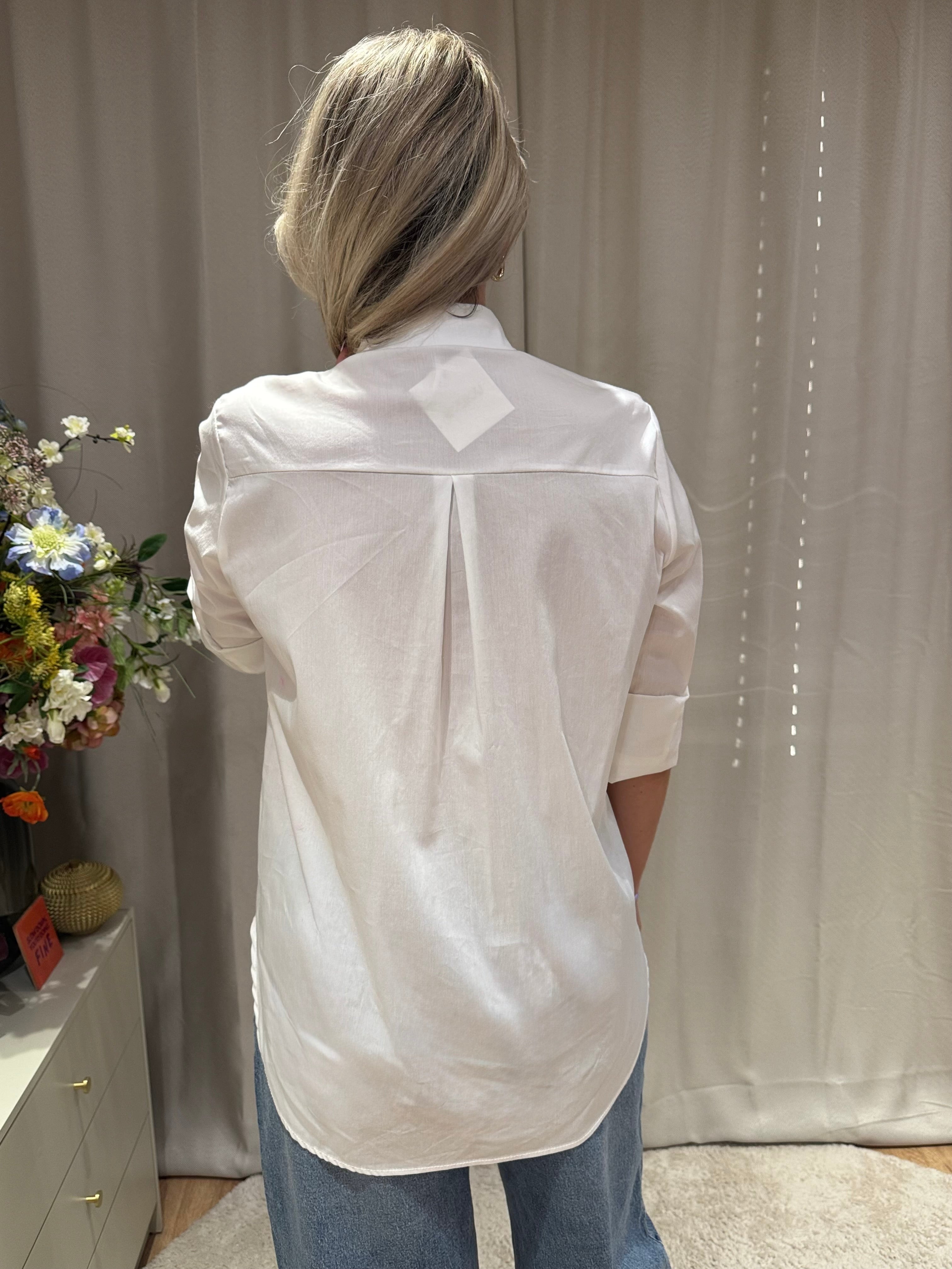 Maëlle - Basis blouse stretch - wit