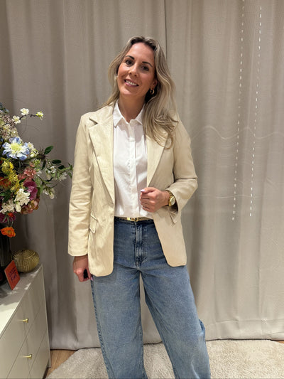 Belle - PU blazer - beige