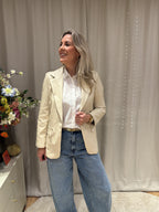 Belle - PU blazer - beige