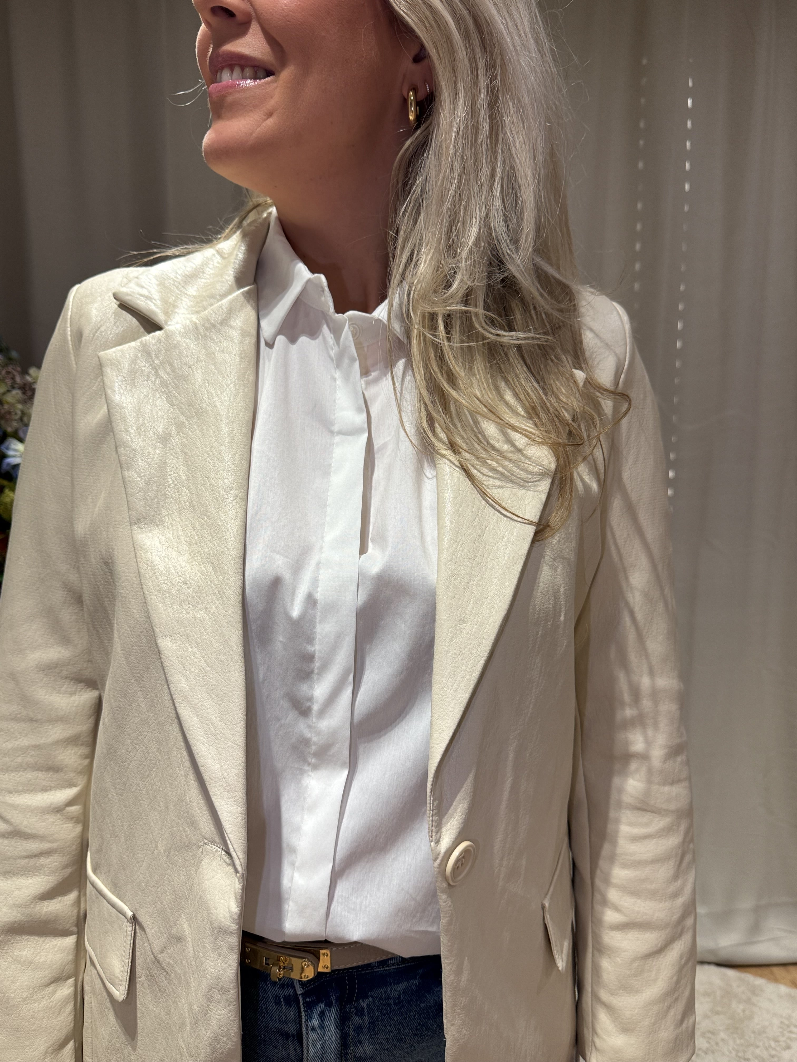 Belle - PU blazer - beige