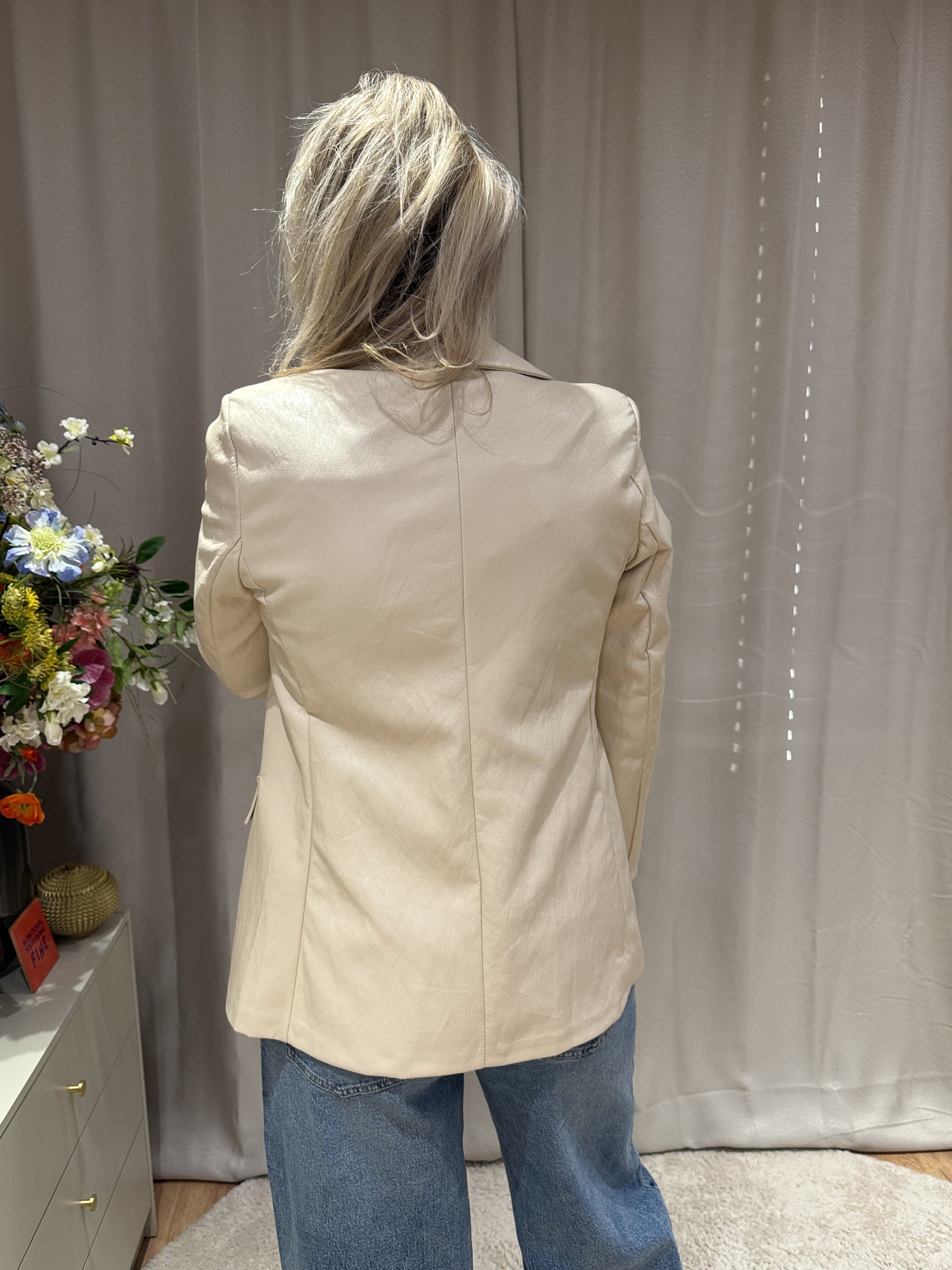 Belle - PU blazer - beige