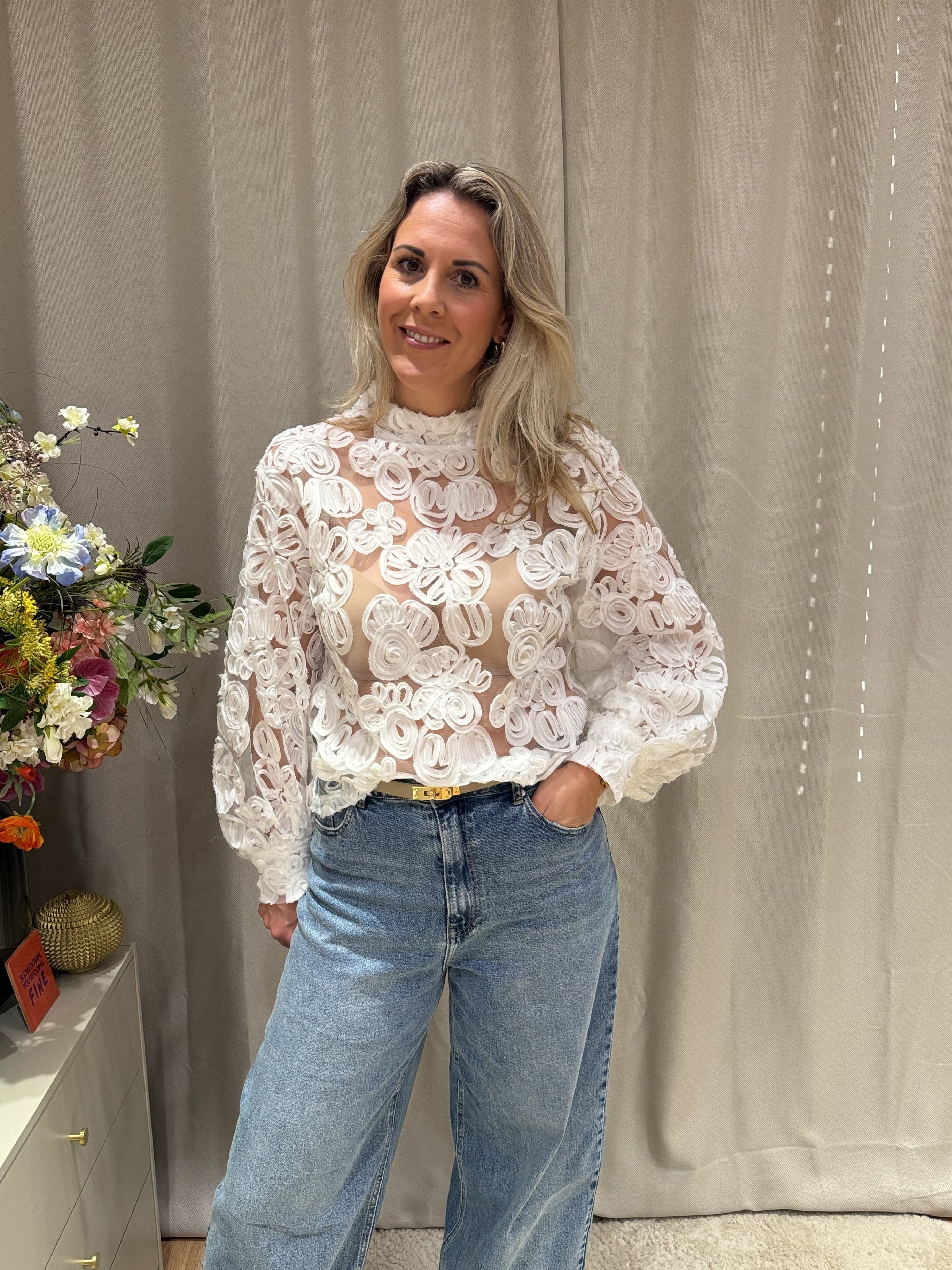 Mylena - Kanten top - wit