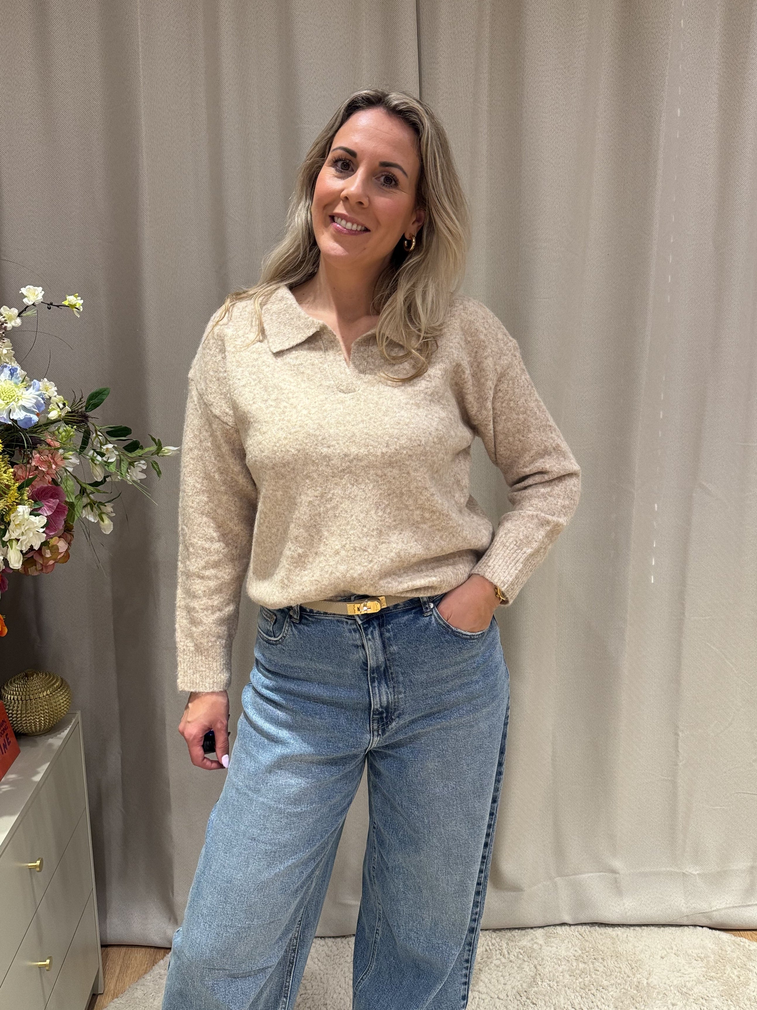 Fleurine - Azzurro knit fijngebreid - beige