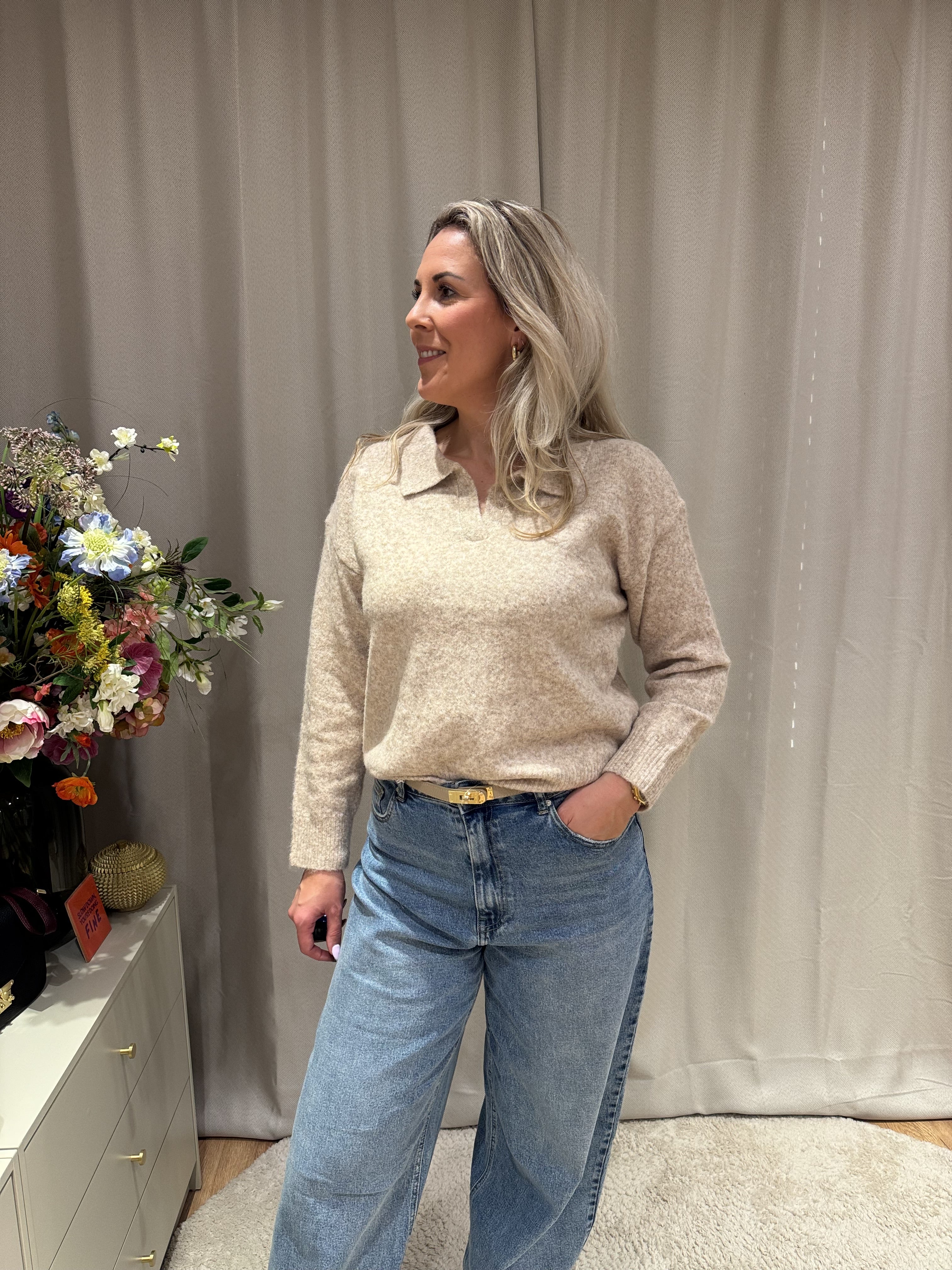 Fleurine - Azzurro knit fijngebreid - beige