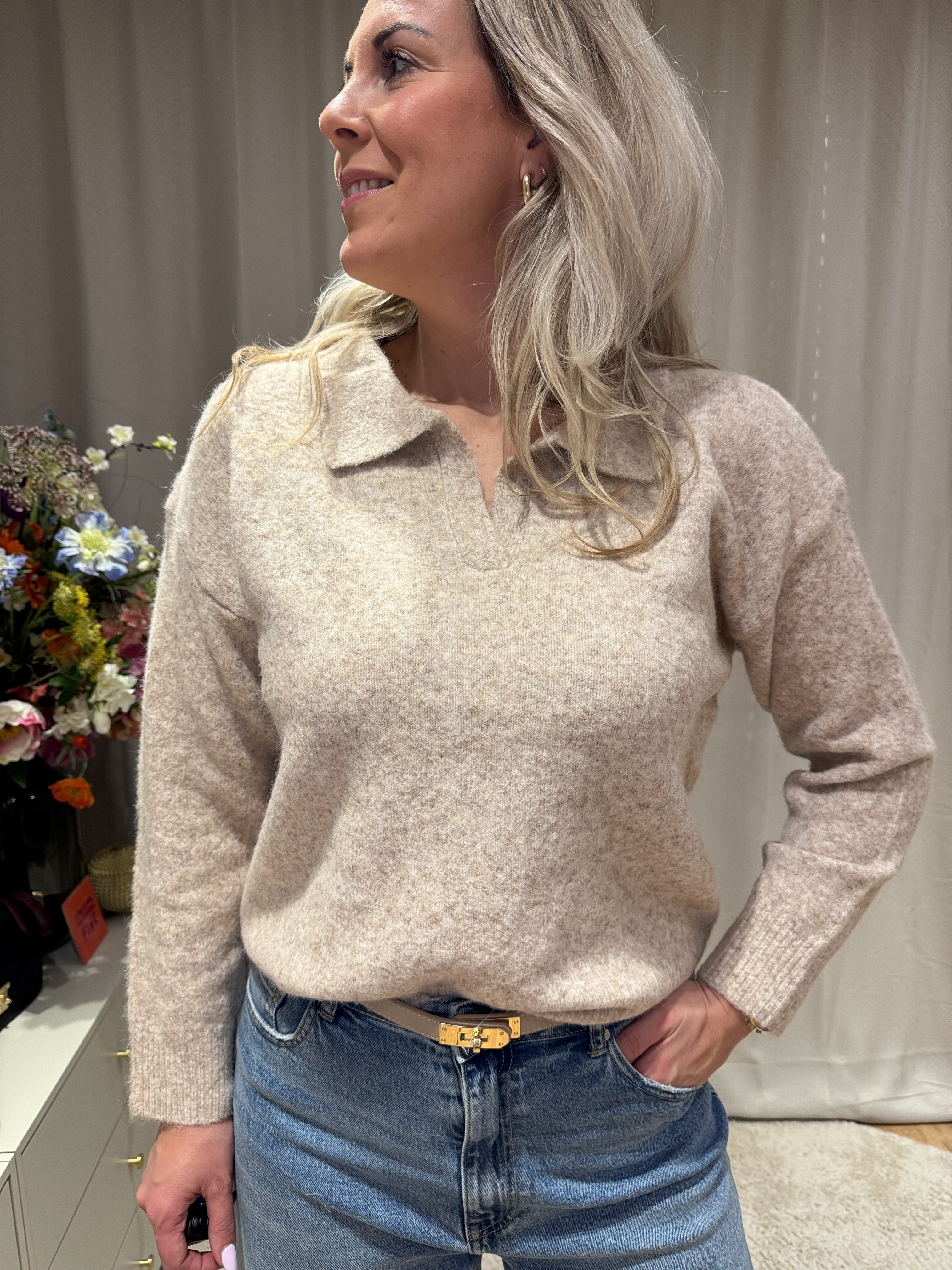 Fleurine - Azzurro knit fijngebreid - beige