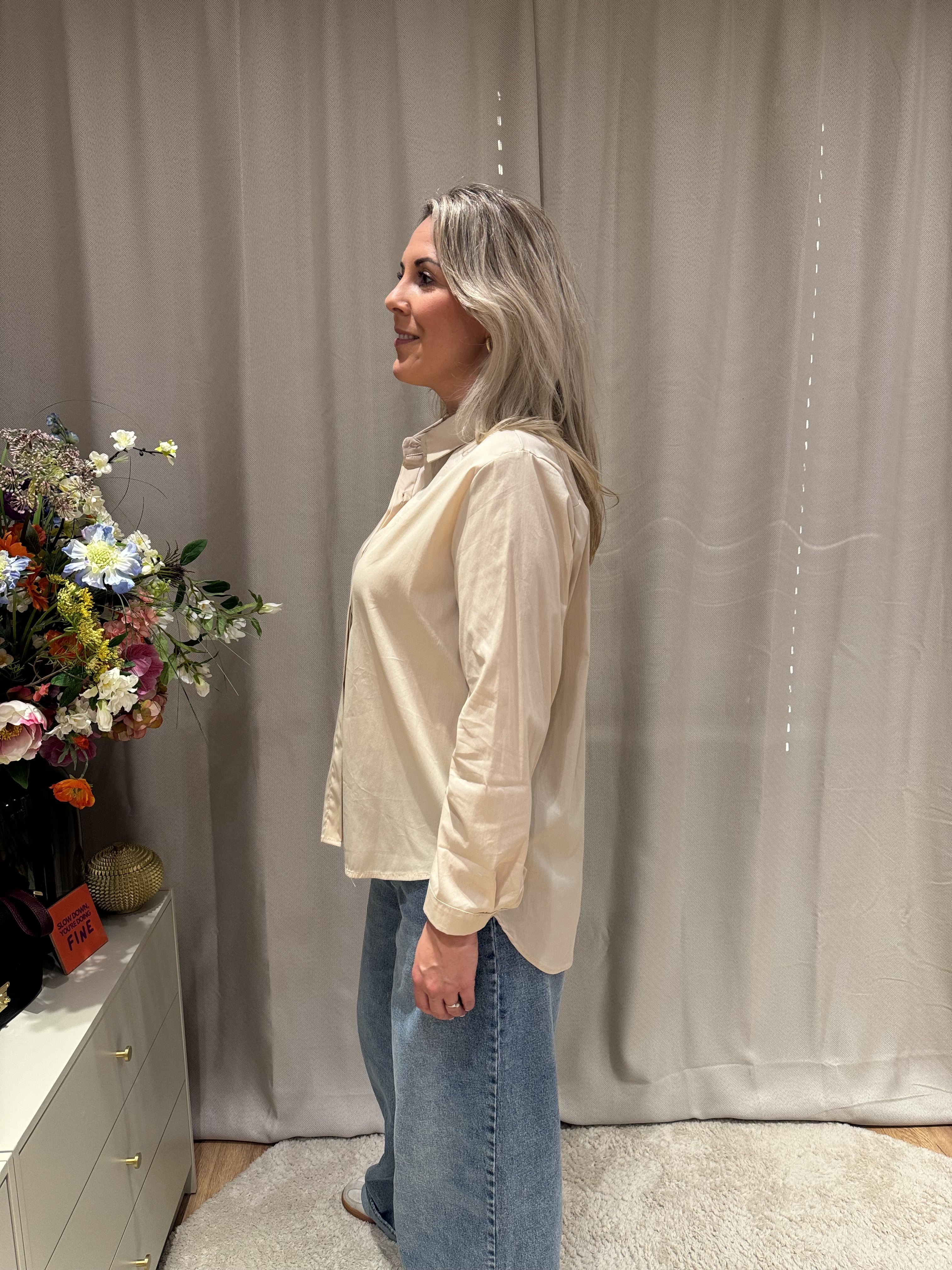 Maëlle - Basis blouse stretch - beige