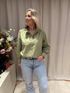 Elodie - Ruffle blouse - olijfgroen