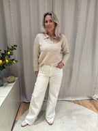 Helene - Jeans wide leg - ecru
