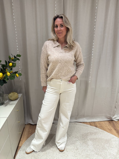 Helene - Jeans wide leg - ecru
