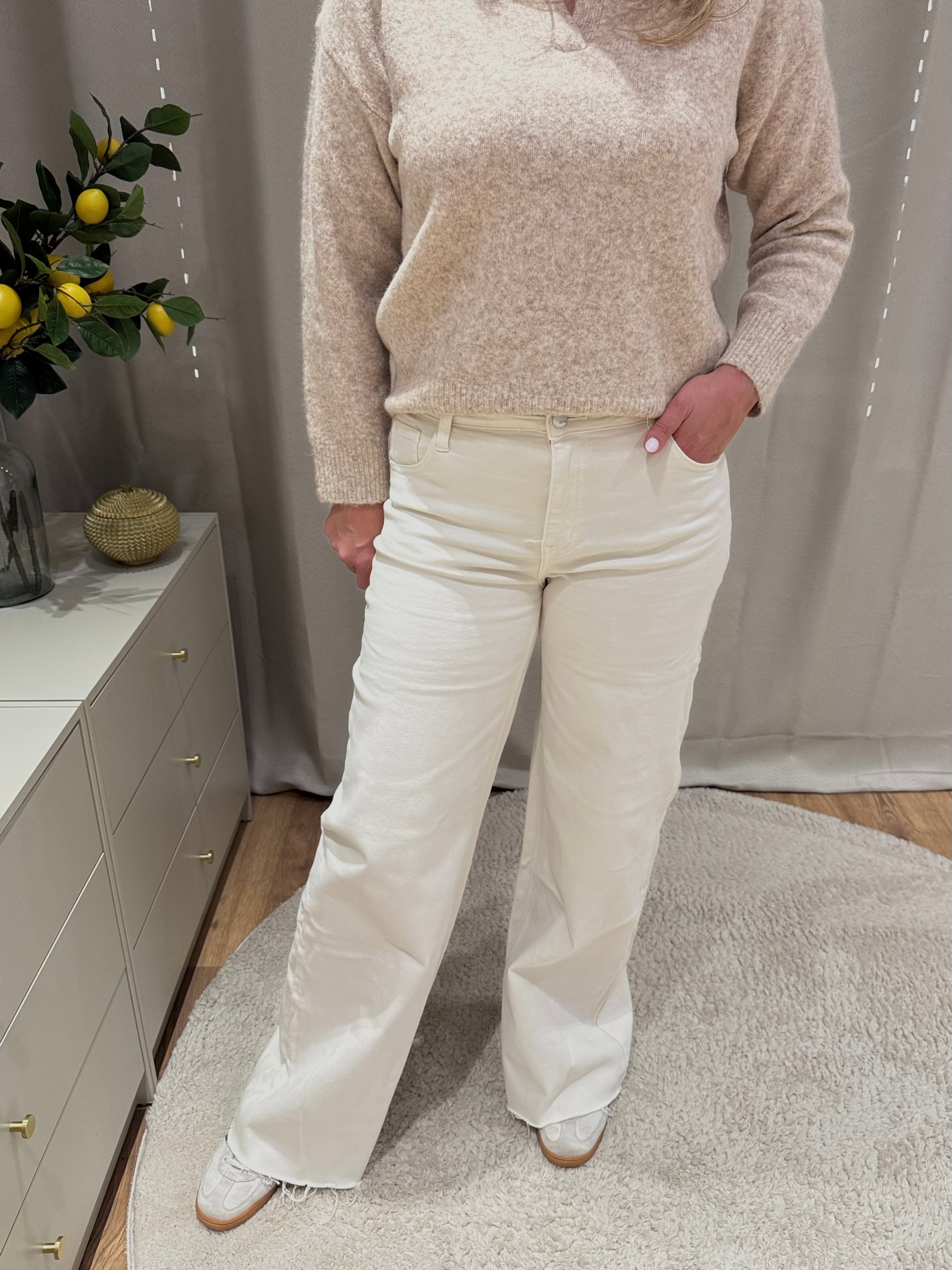 Helene - Jeans wide leg - ecru