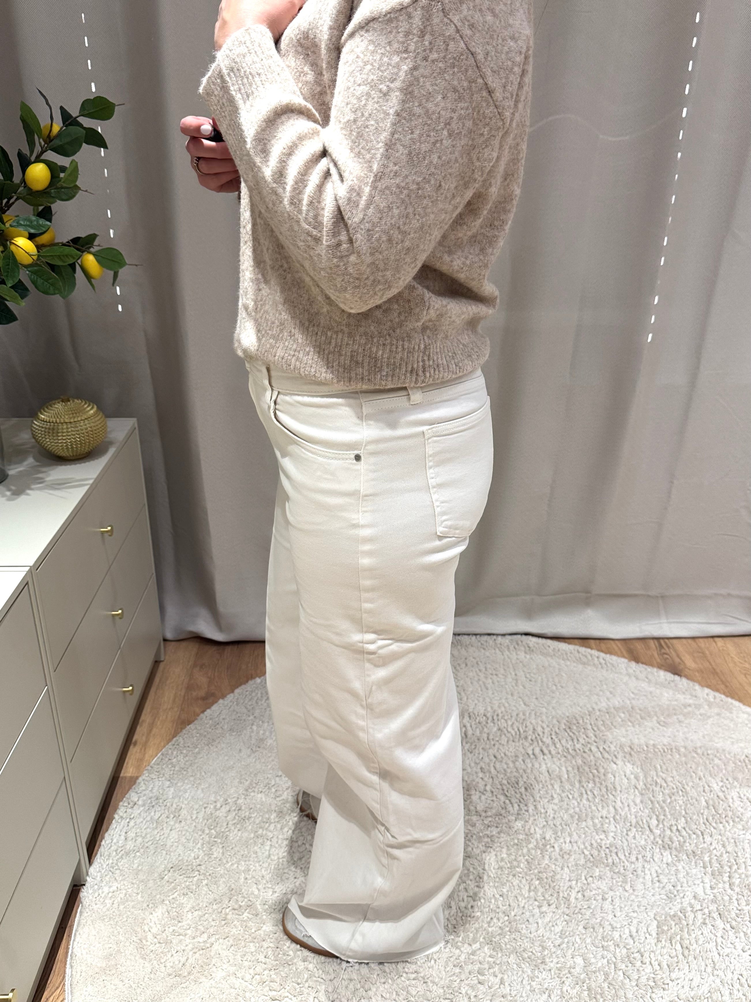 Helene - Jeans wide leg - ecru