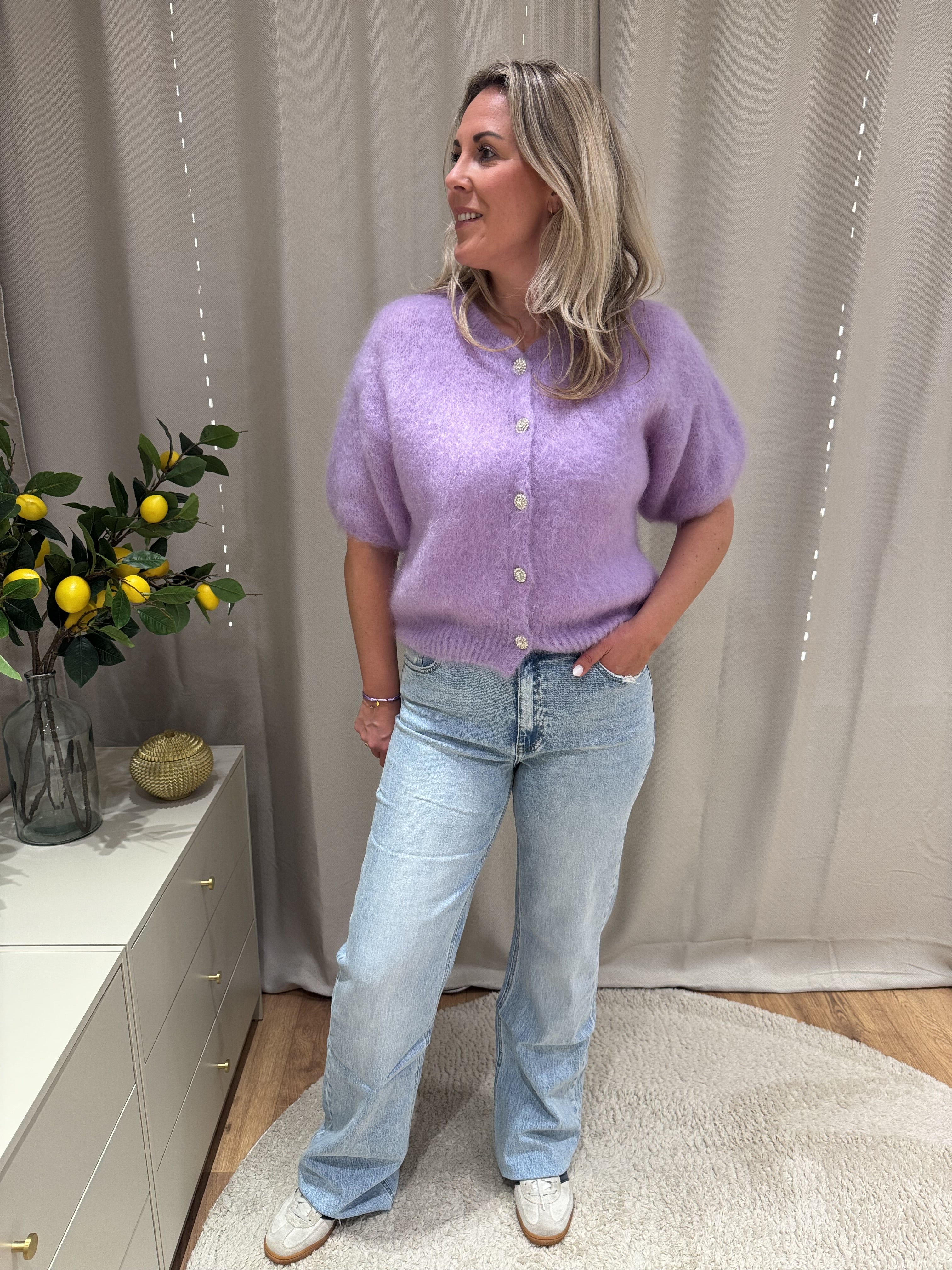 Océane - Jeans Queen Hearts wide leg - light blue