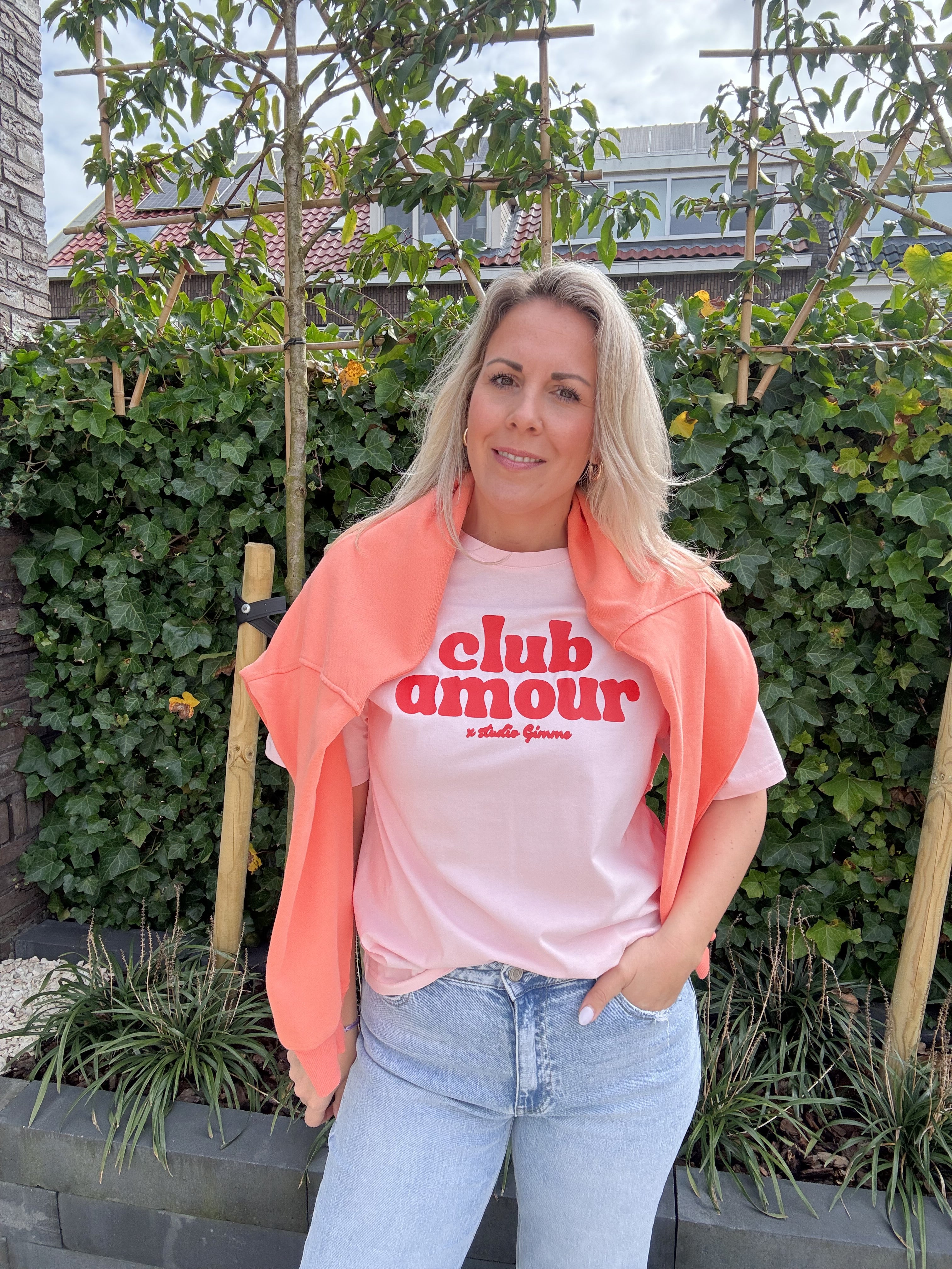 Camille - T-shirt Club Amour - roze