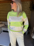 Esmee - Sweater New York city - lime/ecru