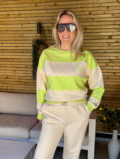Esmee - Sweater New York city - lime/ecru