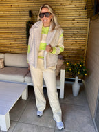 Esmee - Sweater New York city - lime/ecru