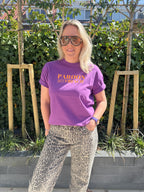 Noémie - T-shirt Pardon my French - paars/oranje