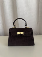 Grace - Suede tas H-sluiting - bruin