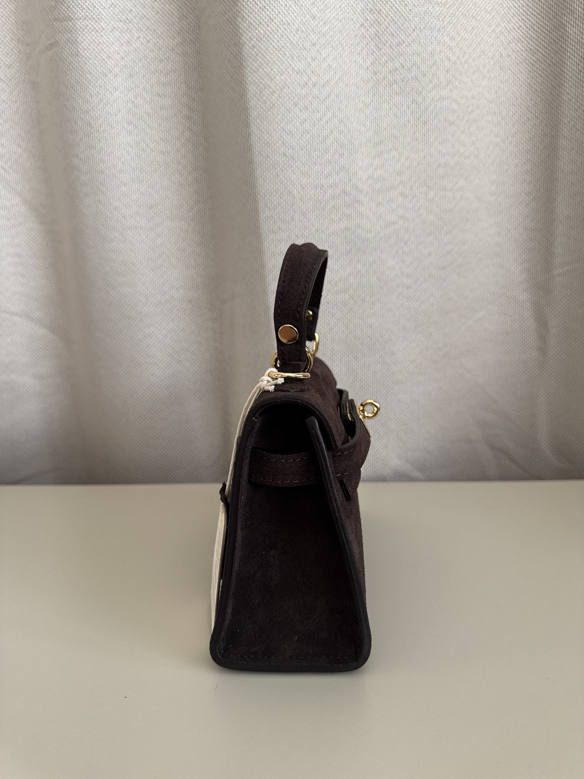 Grace - Suede tas H-sluiting - bruin