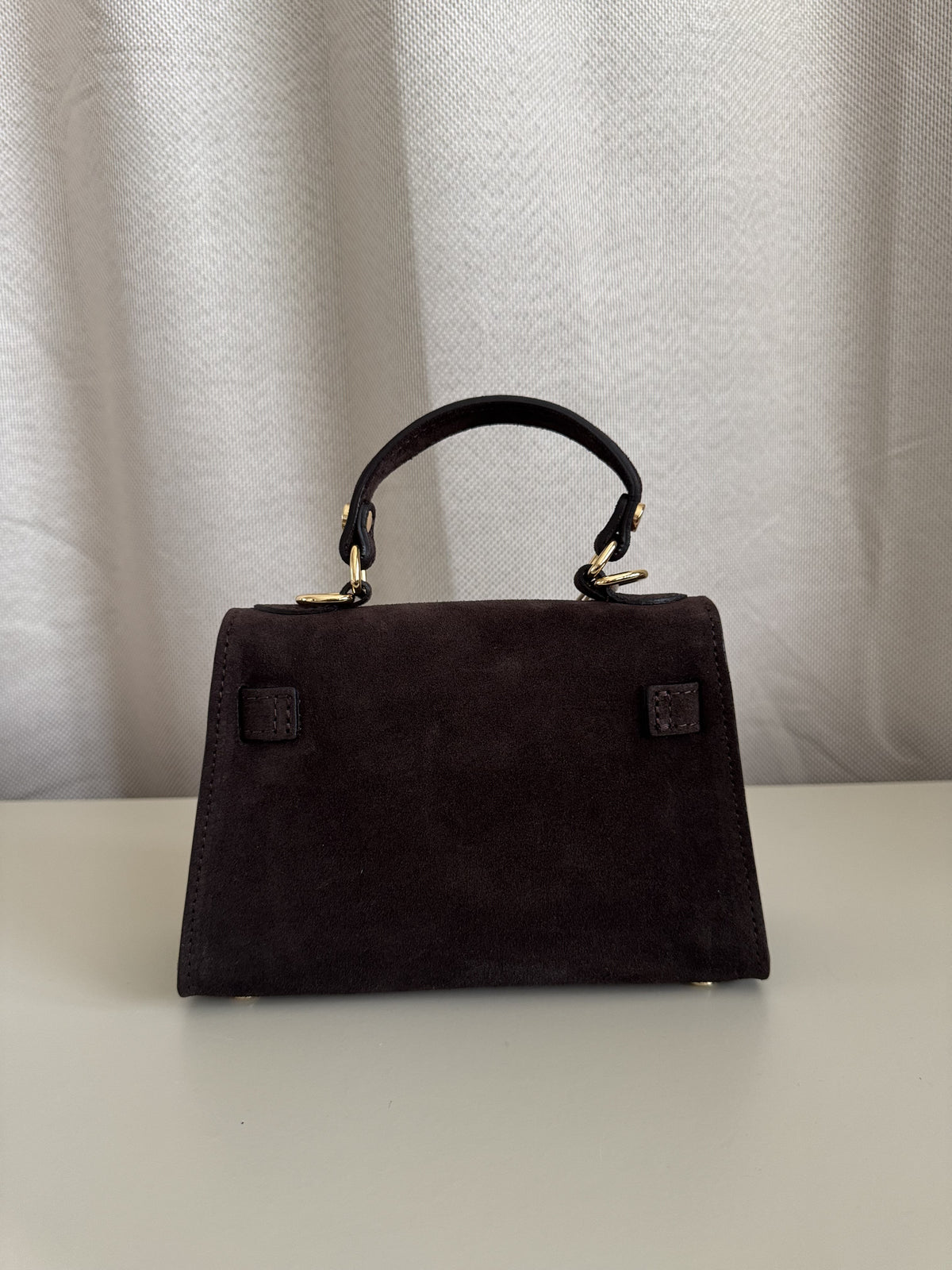 Grace - Suede tas H-sluiting - bruin