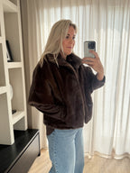 Rowan - Faux fur bodywarmer - expresso bruin