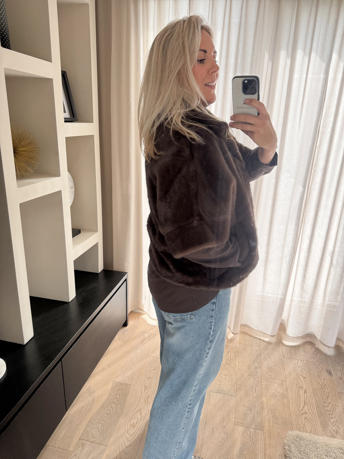 Rowan - Faux fur bodywarmer - expresso bruin
