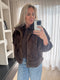 Rowan - Faux fur bodywarmer - expresso bruin