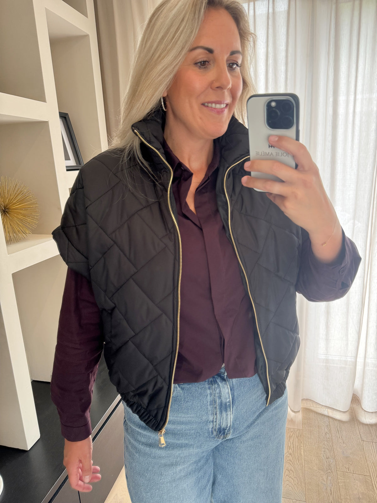 Amélie - Bomber bodywarmer - zwart