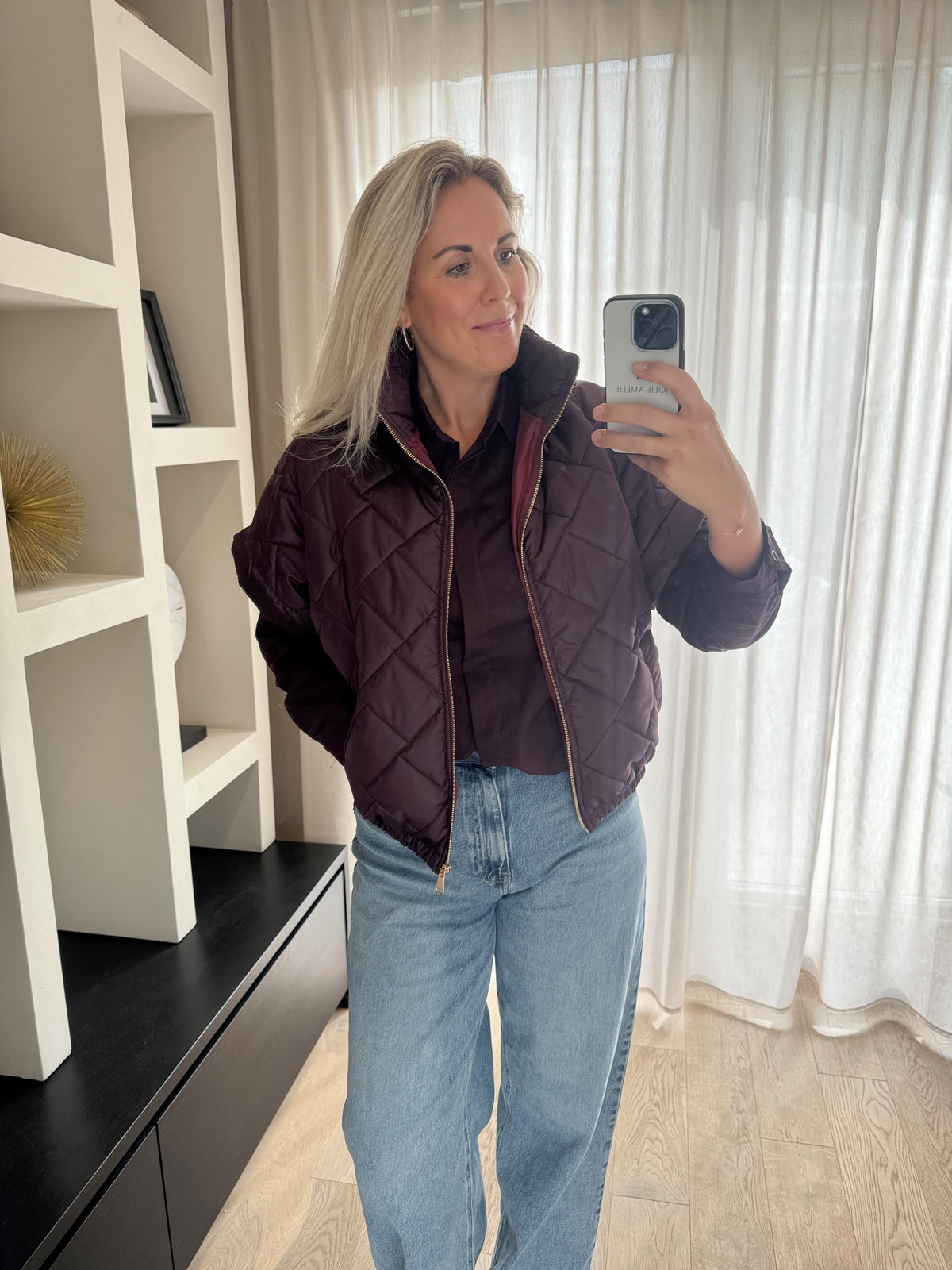 Maëlle - Basis blouse stretch - aubergine paars