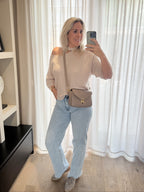 Violette - Alpaca trui offshoulder - beige