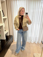 Violette - Alpaca trui offshoulder - bruin