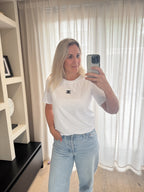 Cece - T-shirt glitter detail - wit
