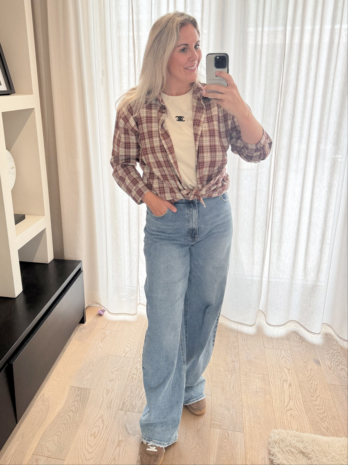 Cece - T-shirt glitter detail - beige