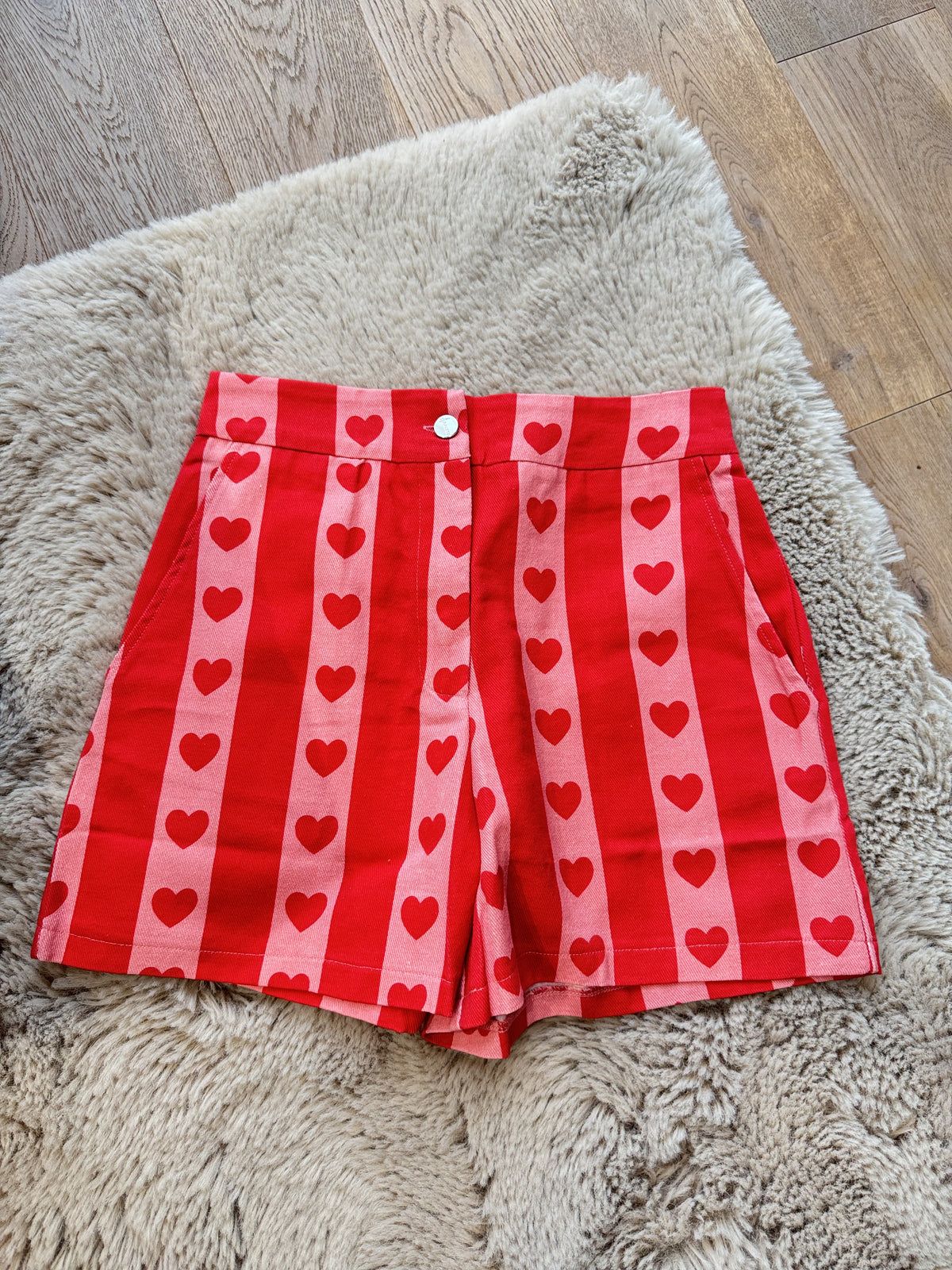 Lovely - Azzurro short hartjes - roze/rood