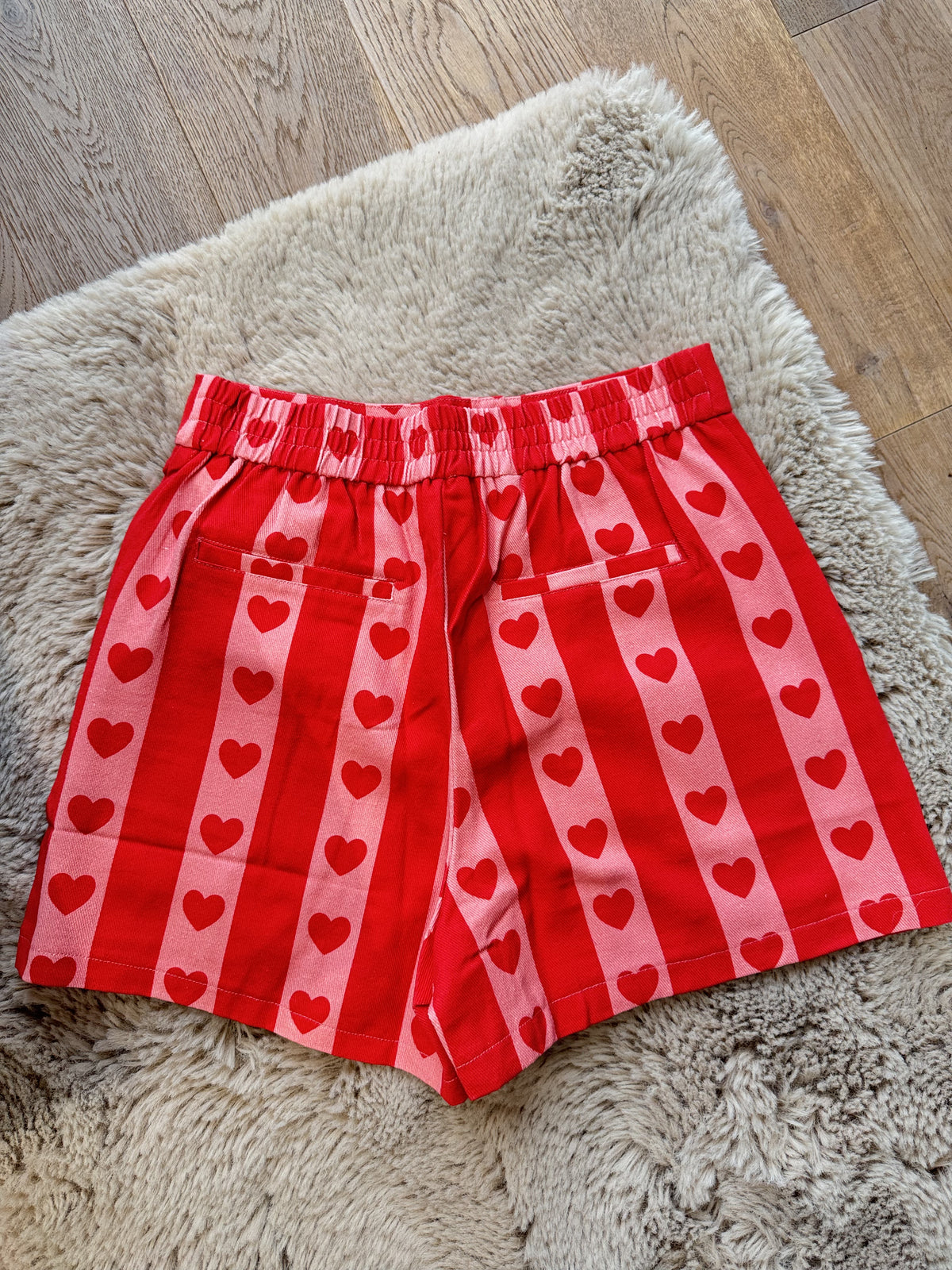 Lovely - Azzurro short hartjes - roze/rood