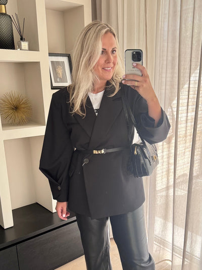 Marjolein - Blazer met ballon mouw - zwart