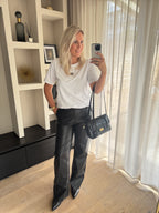 Cocco - Leren tas croco lange hengsels - zwart
