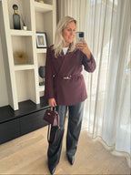 Garcia - Suede riem gouden gesp - bordeaux