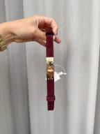 Garcia - Suede riem gouden gesp - bordeaux