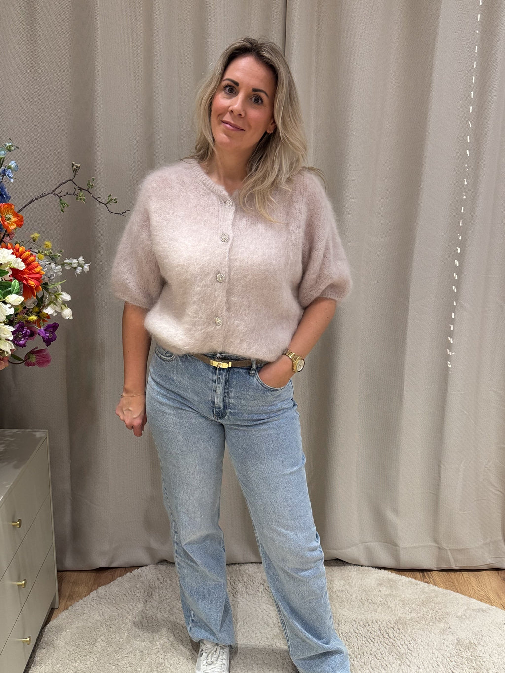 Beige mohair vest Simonie van Jolie Amélie