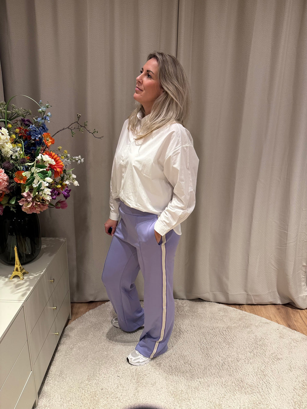 Lila broek Valery met bies van Jolie Amélie