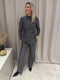 Lonneke - Azzurro glitter pantalon - zwart/zilver