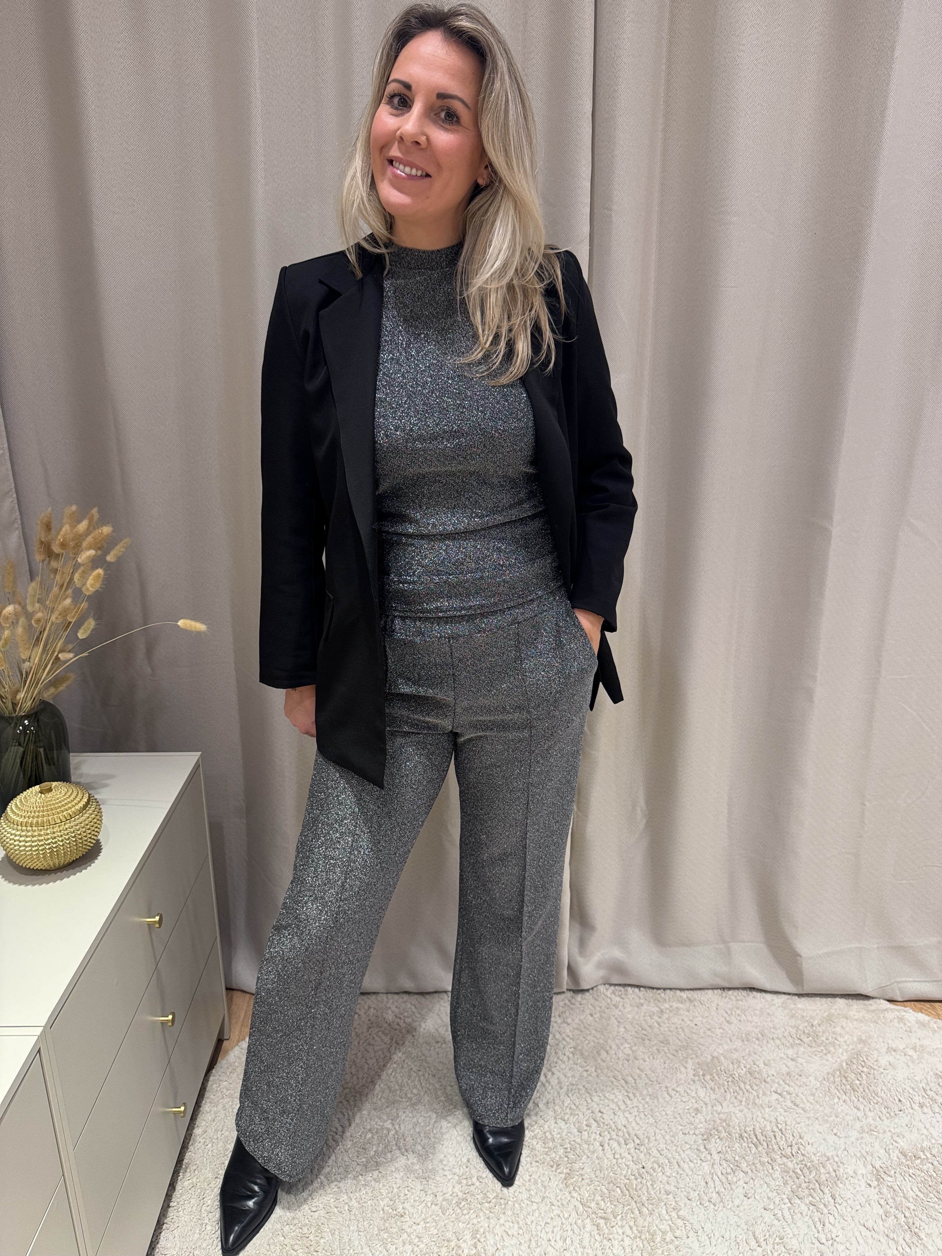 Zwart-zilveren glitter pantalon Lonneke van Jolie Amélie