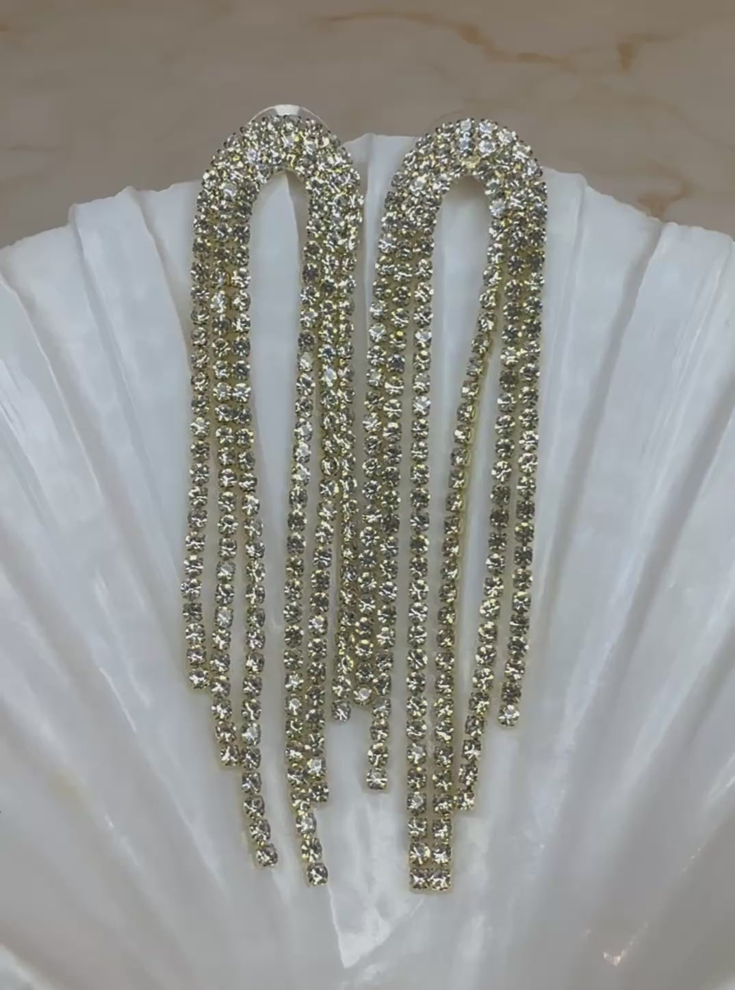 Joelle - Statement oorbellen glitter goud - zilver